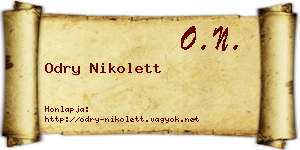 Odry Nikolett névjegykártya